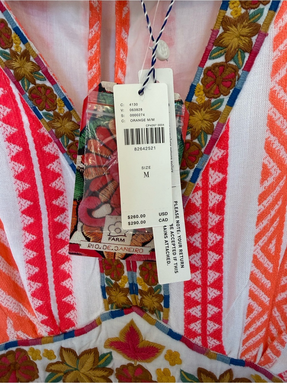 Farm Rio Embroidered Maxi Dress NWT - Picture 2 of 5